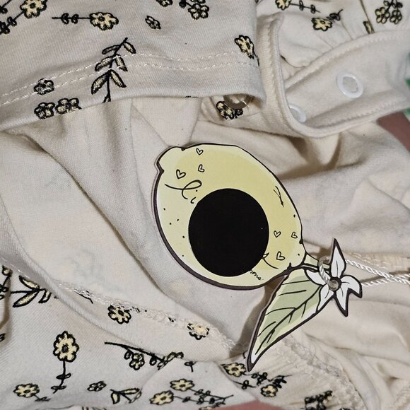 NWT Lil Lemons Floral Toddler Girls Pocket Romper Size 3T - Picture 5 of 6